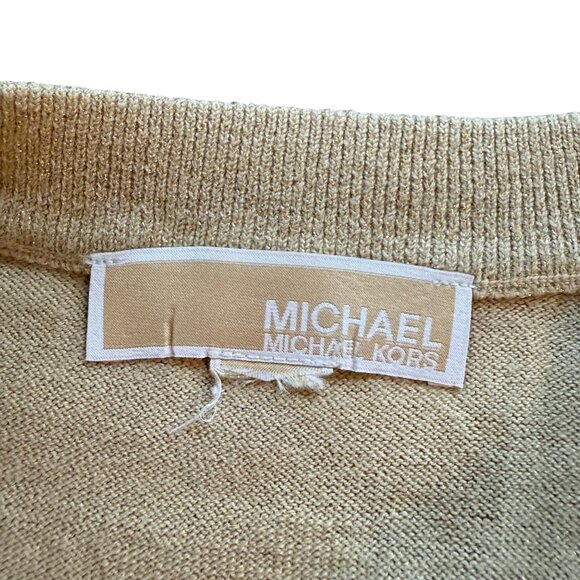 Michael Michael Kors Beige Long Sleeve Sweater With Button Accent Pockets Size X - Picture 3 of 8